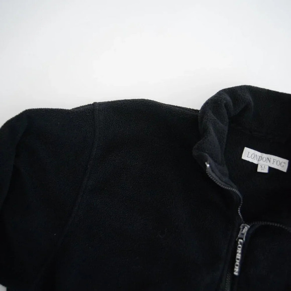 Vintage  London Fog Zip Up Black Fleece Sweater XL Reg - Picture 12 of 12